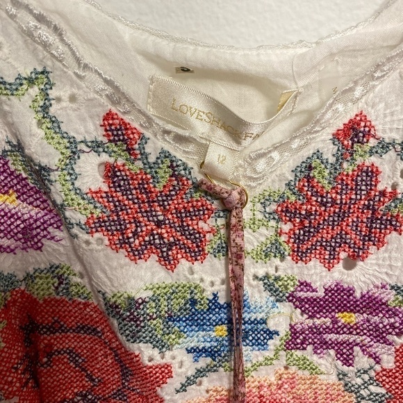Loveshackfancy Thressey Eyelet-Embroidered Minidress NWT - Picture 11 of 14